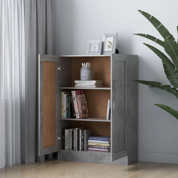 vidaXL Libreria Grigio Cemento 82,5x30,5x115 cm in Legno Multistrato