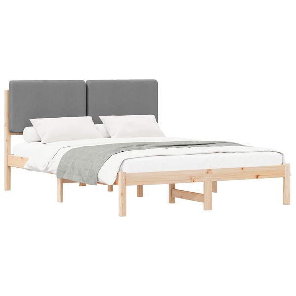 vidaXL Letto con Testiera Rivestita Grigio chiaro 160 x 200 cm