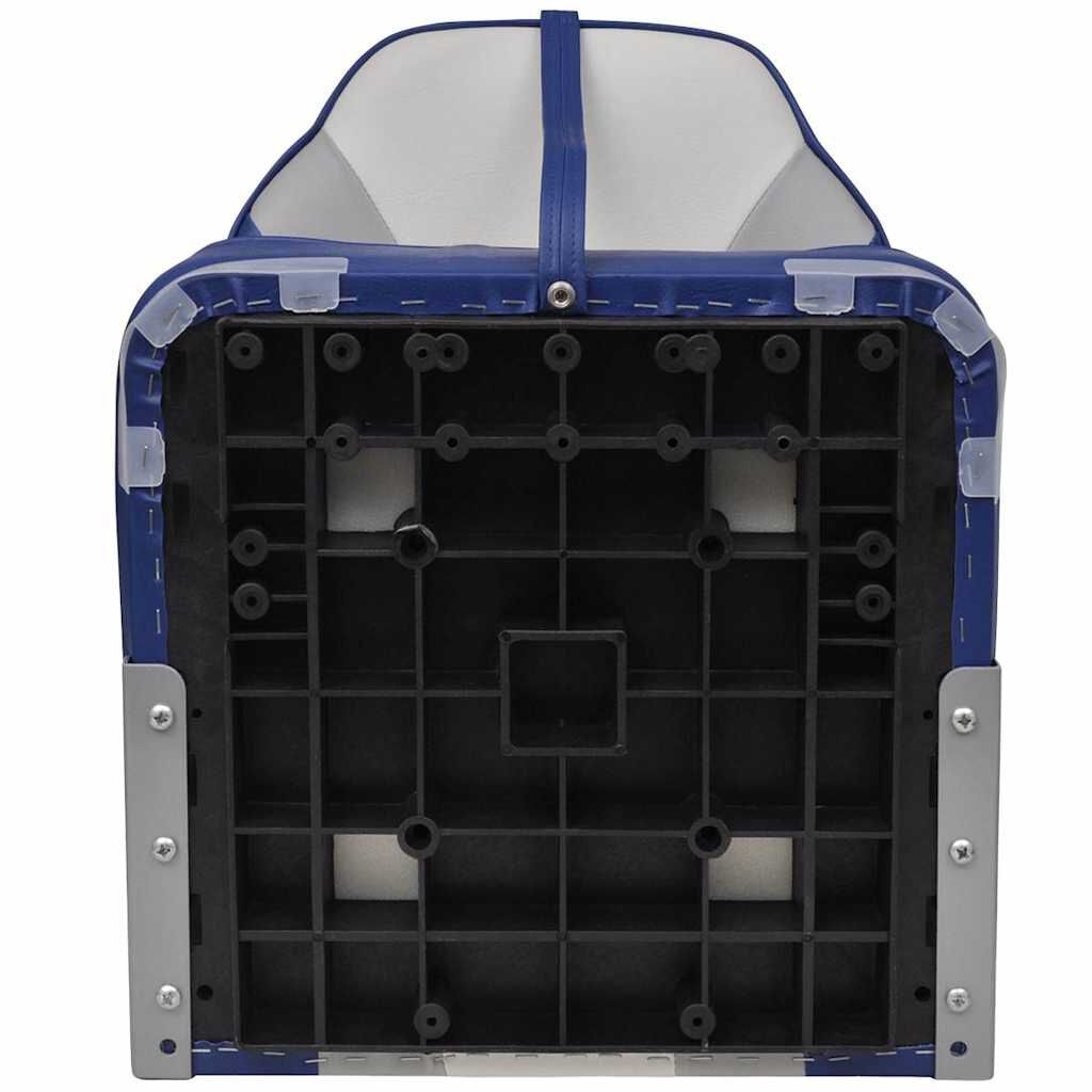 Set 2 Sedili Per Barca Pieghevoli VidaXL - Blu E Bianco, Imbottiti, Girevoli 360°, Resistente All'Acqua - Foto 2