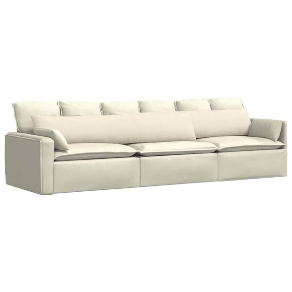 vidaXL Cuscini da Divano 2 pcs Crema 200 x 40 cm Tessuto in Cords