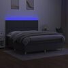 vidaXL Letto a Molle Materasso e LED Grigio Scuro 160x200cm in Tessuto