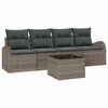 vidaXL Set Divano da Giardino 5 pcs 4-Seater Grigio polyrattan