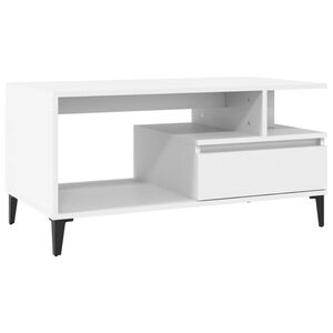 vidaXL Tavolino da Salotto Bianco 90x49x45 cm in Legno Multistrato
