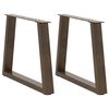 vidaXL Gambe per Tavolino da Caff&egrave; a Forma di V 2 pz Acciaio Naturale 70x(42-43,3) cm Acciaio