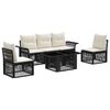 vidaXL Set Divano da Giardino 6 pz Nero e Bianco Crema polyrattan