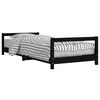 vidaXL Giroletto per Bambini Nero 90x200 cm in Legno Massello di Pino