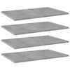 vidaXL Ripiani per Libreria 4pz Grigio Cemento 60x40x1,5cm Multistrato