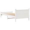 vidaXL Letto senza Materasso Bianco 75x190 in Legno Massello di Pino