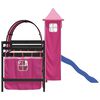 vidaXL Letto a Soppalco con Torre Bambini Rosa 90x200cm Massello Pino