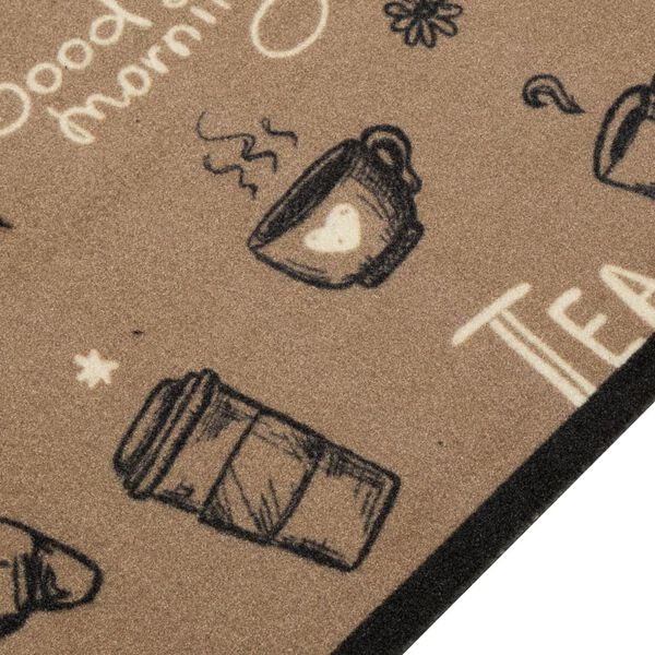 vidaXL Tappeto da Cucina Lavabile Marrone Mattutino 60x300 cm Velluto