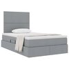 vidaXL Letto con contenitore e materasso Grigio chiaro 120 x 190 cm