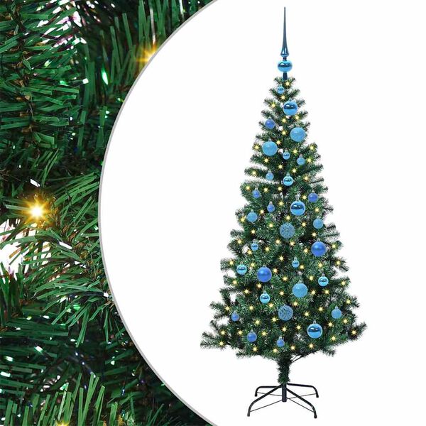 vidaXL Albero di Natale artificiale con luci integrate Verde 150 cm