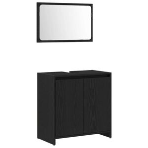 vidaXL Mobile da Bagno Rovere Nero 60 x 33 x 60 cm Legno multistrato