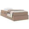 vidaXL Letto con contenitore e materasso 2 pcs Cappuccino Pelle