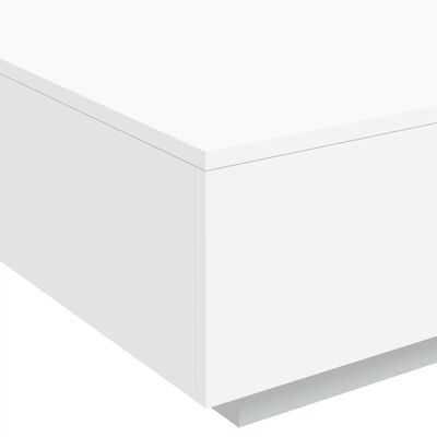 vidaXL Tavolino da Soggiorno con Luci LED Bianco 80x80x31 cm
