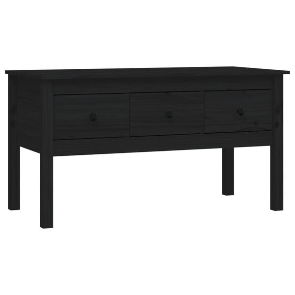vidaXL Tavolino da Salotto Nero 102x49x55 cm in Legno Massello di Pino