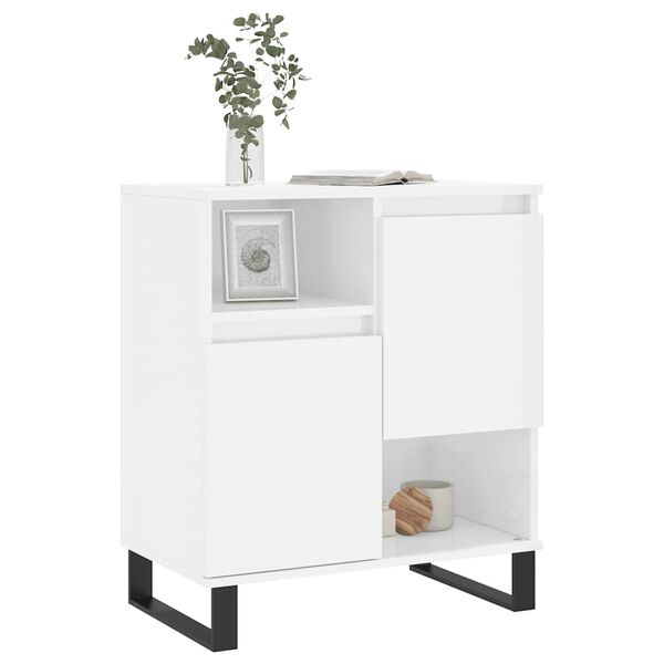 vidaXL Credenza Bianco Lucido 60x35x70 cm in Legno Multistrato