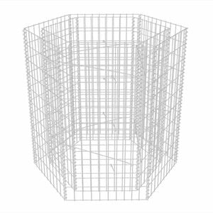 vidaXL Gabbione Letto Rialzato da Giardino Esagonale 100x90x100 cm