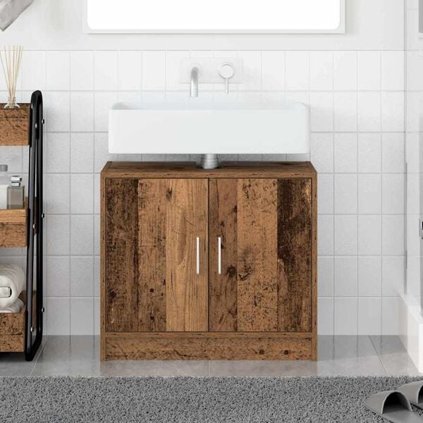 vidaXL Mobile da Bagno Legno vecchio 63 x 29 x 55 cm Legno multistrato