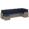 vidaXL Set Divani da Giardino 7 pz con Cuscini Grigio in Polyrattan