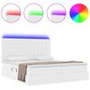 vidaXL Letto con contenitore e LED Bianco Puro 200 x 200 cm