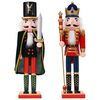 vidaXL Schiaccianoci di Natale TURKU 2 pz Rosso e Nero 38 cm