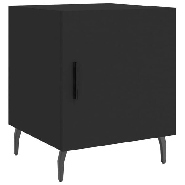 vidaXL Comodino Nero 40x40x50 cm in Legno Multistrato