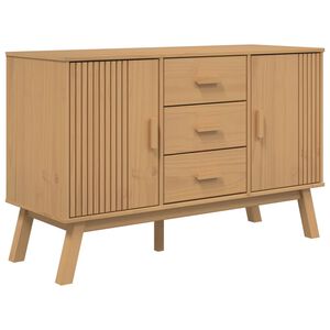 vidaXL Credenza OLDEN Marrone 114x43x73,5 cm in Legno Massello di Pino