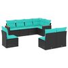 vidaXL Set Divani da Giardino 8 pz con Cuscini Nero in Polyrattan