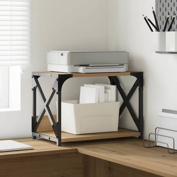 vidaXL Supporto per Stampante Rovere artigianale 44 x 26 x 31.5 cm