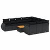 vidaXL Set Divani da Giardino 11 pz con Cuscini in Polyrattan Nero