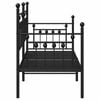 vidaXL Struttura per letto di giorno Nero 75 x 190 cm Acciaio