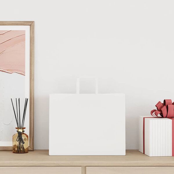 vidaXL Sacchetti di Carta 250 pz con Manici Bianchi 32x22x24 cm