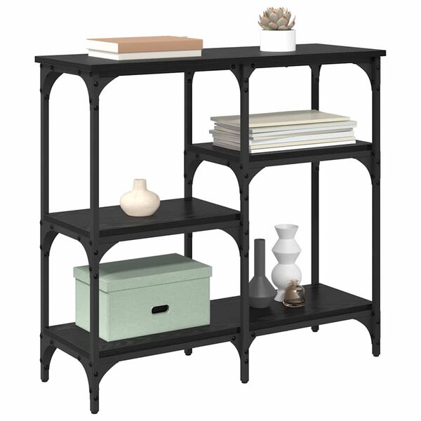 vidaXL Tavolo consolle Rovere Nero 80 x 29 x 75 cm Legno multistrato
