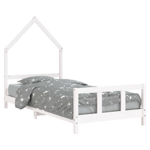 vidaXL Giroletto per Bambini Bianco 90x190cm in Legno Massello di Pino