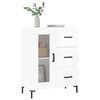 vidaXL Credenza 69,5x34x90 cm in Legno Multistrato Bianco Lucido