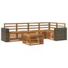 vidaXL Set di divani da esterno 6 pz Naturale Poliestere