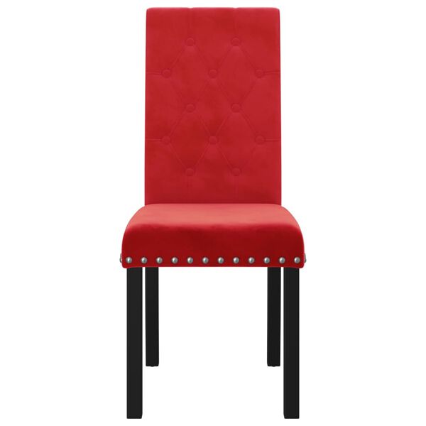 vidaXL Sedie da Pranzo 4 pz Rosso Vino in Velluto