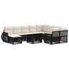 vidaXL Set Divano da Giardino 11 pz Nero e Bianco Crema polyrattan