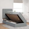 vidaXL Letto con contenitore e materasso Grigio chiaro 90 x 200 cm