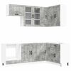 vidaXL Unit&agrave; Cucina LUCCA 8 pcs Grigio Cemento Legno ingegnerizzato