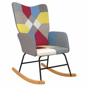 vidaXL Sedia a Dondolo in Tessuto Patchwork