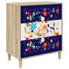 vidaXL Cassettiera MAINZ Stampa floreale 66 x 36,5 x 75 cm Sonoma