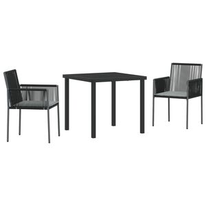 vidaXL Set da Pranzo per Giardino 5 pcs Nero Rattan in PE