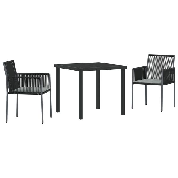 vidaXL Set da Pranzo per Giardino 5 pcs Nero Poly Rattan