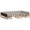 vidaXL Set di divani da esterno 10 pz Grigio Naturale e Chiaro
