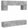 vidaXL Set mobile TV 4 pz Grigio cemento Legno ingegnerizzato