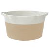 vidaXL Cestino Portaoggetti Beige e Bianco Ø40x25 cm in Cotone