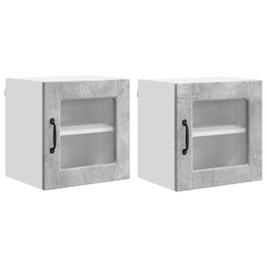 vidaXL Mobile da cucina con porta 2 pcs Grigio cemento 40 x 31 x 40 cm