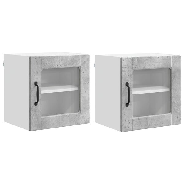 vidaXL Mobile da cucina con porta 2 pcs Grigio cemento 40 x 31 x 40 cm
